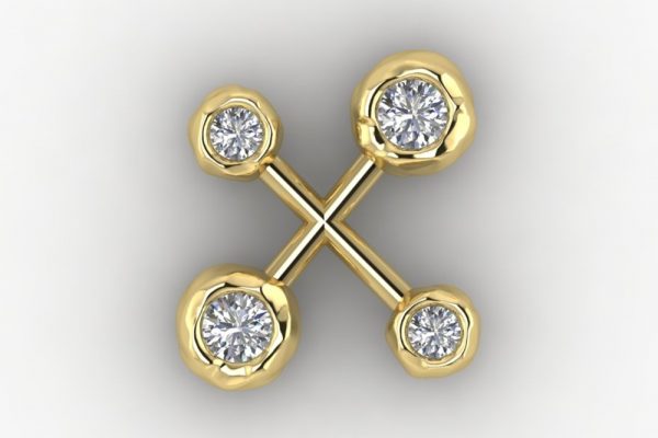 Серьги Северный Крест из золота с бриллиантами