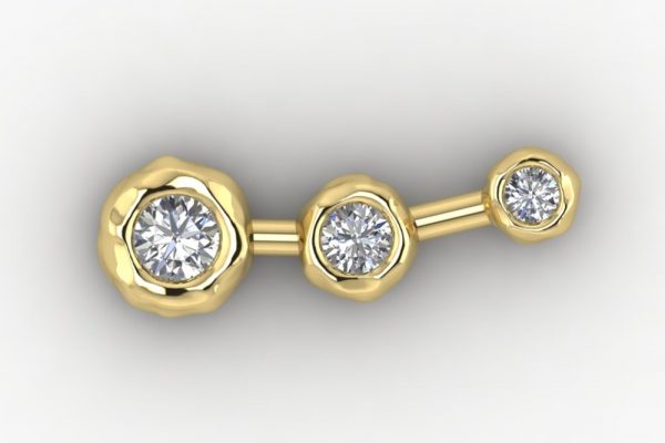 Серьги Пояс Ориона из золота с бриллиантами